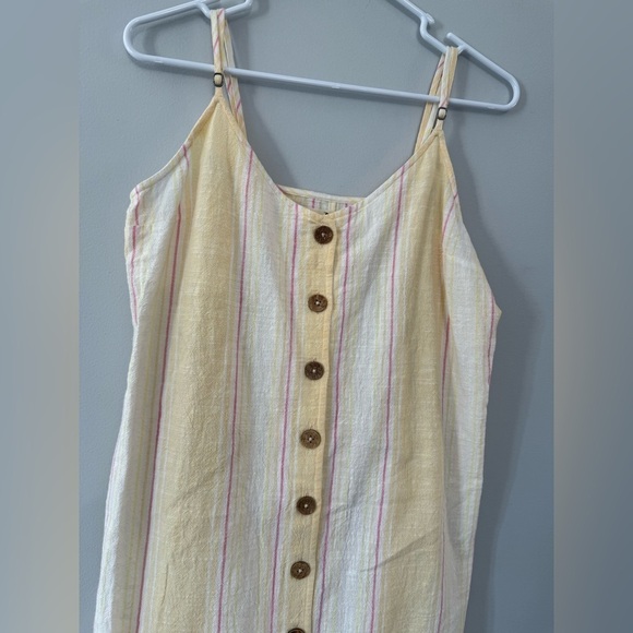 NWT RIP Curl Stripe Surf Dress Tank Dress Yellow Pink White Sundress Size M - Picture 4 of 10